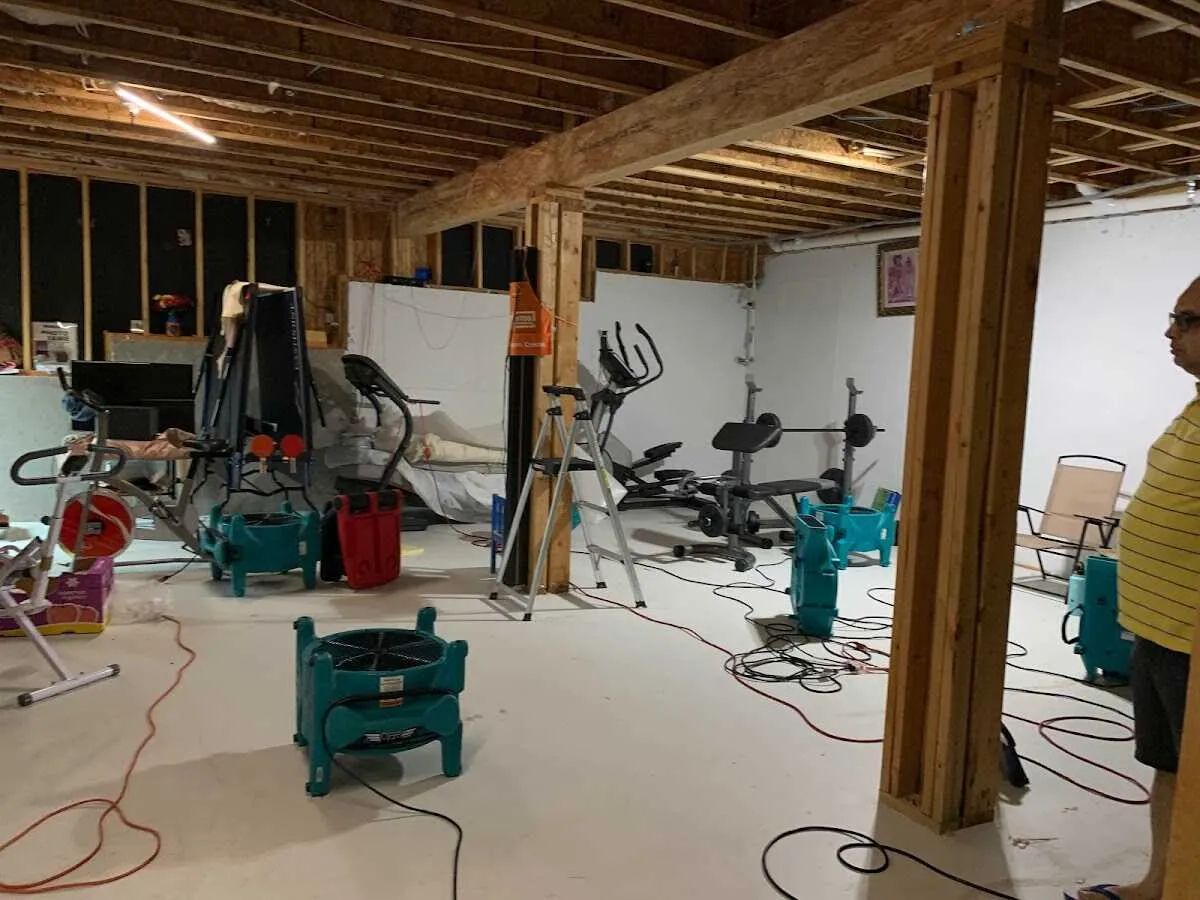 Basement drying equipment setup for Structural Drying in Grand Blanc