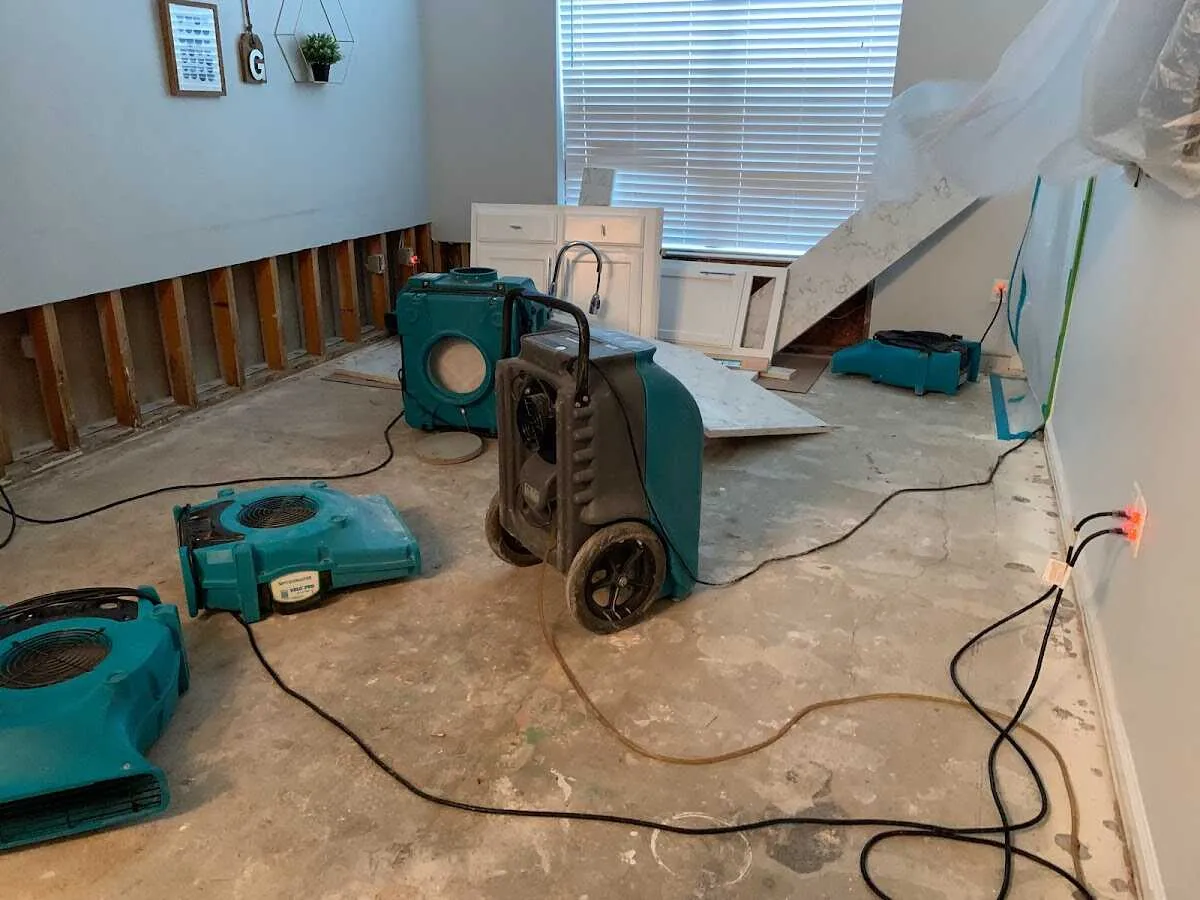 Dehumidifier in flood-cut room for Water Extraction & Removal in Grand Blanc